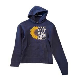 Port and Co Blue What If It All Works Out Hoodie Womans S